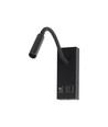 3W LED sengelampe med USB-A og USB-C ladeport - CREE chip, sort, inkl. lyskilde