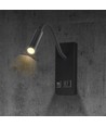 3W LED sengelampe med USB-lading - USB-A og USB-C, CREE-chip, sort, inkl. lyskilde