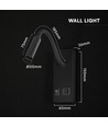 3W LED sengelampe med USB-lading - USB-A og USB-C, CREE-chip, sort, inkl. lyskilde