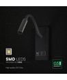 3W LED sengelampe med USB-A og USB-C ladeport - CREE chip, sort, inkl. lyskilde