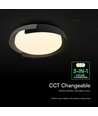 48W LED taklampe med fjernkontroll - 3-i-1 CCT, dimbar, Ø50cm, sort/grå design