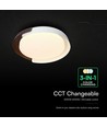 48W LED taklampe med fjernkontroll - Ø50cm, 3-i-1 CCT, dimbar, hvit med trelook