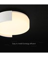 48W LED designer taklampe - Ø45cm, 3-i-1 CCT, dimbar, hvit, inkl. fjernkontroll