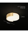 48W LED designer taklampe - Ø45cm, 3-i-1 CCT, dimbar, gull, inkl. fjernkontroll