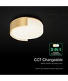 48W LED designer taklampe - Ø45cm, 3-i-1 CCT, dimbar, gull, inkl. fjernkontroll