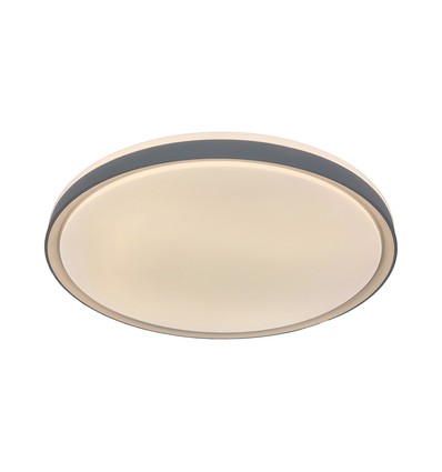 V-Tac 60W LED taklampe med fjernkontroll - 3-i-1 CCT, dimbar, grå kant, designer domelight