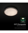 V-Tac 30W/60W/30W LED taklampe med trelook - 3-i-1 CCT, dimbar, fjernkontroll, inkl. lyskilde