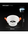 GU10 innfellingsspot, blendingsfri - Rund, hvit, Deep Anti Glare, uten lyskilde