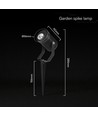 GU10 hagespot med spyd - Sort, aluminium, IP65 utendørs, uten lyskilde