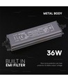 36W / 12V DC strømforsyning - 3A, IP67 vanntett