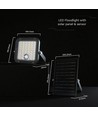 30W Solara CCT LED-lyskaster med solcelle - 6.4V, IP65, sort, fjernkontroll, CCT-fargebytte, inkl. batteri