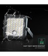 30W Solara CCT LED-lyskaster med solcelle - 6.4V, IP65, sort, fjernkontroll, CCT-fargebytte, inkl. batteri