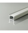 2m V-Tac aluminiumsprofil for innfelling - Sølv, inkl. deksel, 14,8 x 10 mm