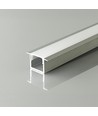 V-Tac 2m innfellingsprofil for LED-strips - Sølv, inkl. deksel, 2000x12x10mm