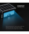 7W LED solcellelyskaster med sensor - 3,7V, PIR-sensor, sort deksel, 3-i-1 CCT