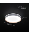 V-Tac 40W LED taklampe med fjernkontroll - 3-i-1 CCT, dimbar, trefinish, Designer Domelight