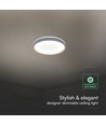 V-Tac 40W LED taklampe med fjernkontroll - 3-i-1 CCT, dimbar, trefinish, Designer Domelight