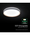 V-Tac 40W LED taklampe med fjernkontroll - 3-i-1 CCT, dimbar, trefinish, Designer Domelight