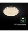 V-Tac 30W/60W/30W LED taklampe med fjernkontroll - 3-i-1 CCT, dimbar, grå ring, inkl. lyskilde