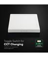 24W LED taklampe 3-i-1 CCT - 29x29 cm, Høyde: 3,1cm, 6 års garanti, Cree-chip, hvit kant