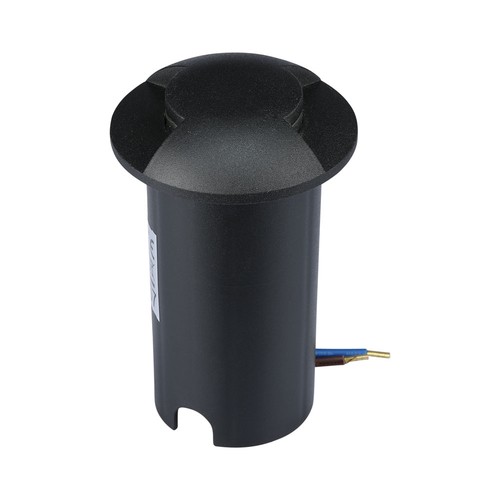 V-Tac 1W LED nedgravningsspot - IP67, sort hus, 6400K