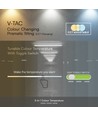 V-Tac 56,6cm 20W LED-armatur - 120lm/W, 3-i-1 CCT, Slim, inkl. lyskilde
