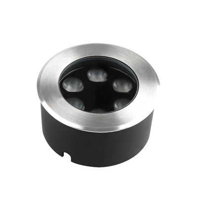 V-Tac 6W LED nedgravningsspot - IP67, 4000K, sølvfarget hus, inkl. lyskilde