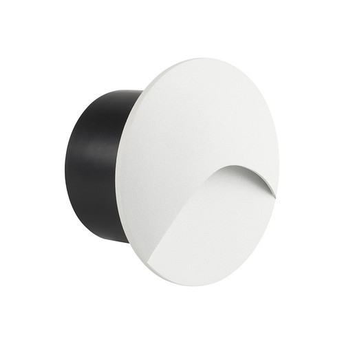 3W LED innfellingsspot til trapper - Rund, hvit, aluminium, IP65, 3000K, inkl. lyskilde