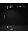 25W LED designer gulvlampe - Ø30 x 142cm, mattsort, 4000K