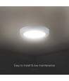 V-Tac 12W Ø17cm Backlit påbygningspanel - 3-i-1 CCT, Cree chip, 6 års garanti, rund hvit kant