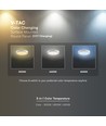 V-Tac 12W Ø17cm Backlit påbygningspanel - 3-i-1 CCT, Cree chip, 6 års garanti, rund hvit kant