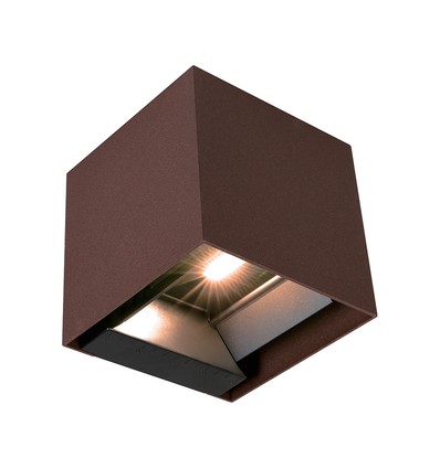 V-Tac 9W Solara vegglampe med sensor, CCT - IP65, PIR-sensor, Corten-finish, solcelle, 3 lysfarger