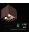 V-Tac 9W Solara vegglampe med sensor, CCT - IP65, PIR-sensor, Cortenfarget, solcelle, 3 lysfarger