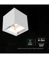 V-Tac 9W Solara vegglampe med sensor - IP65, hvitt armatur, 3-i-1 CCT, solcelle LED med PIR-sensor