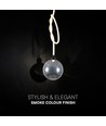 20W LED designerpendel - Ø23cm, røykfarget glass, 3000K, høyde 180cm, inkl. lyskilde
