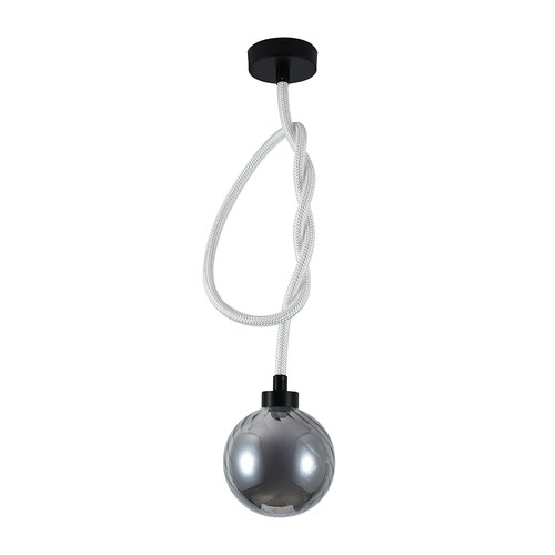 V-Tac 20W LED pendel - Ø18cm, 3000K, røykfarget glass, dekorativ taklampe