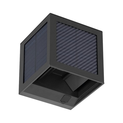 V-Tac 9W Solara vegglampe med sensor - IP65, sort, 3-i-1 CCT, solcelle, PIR-sensor