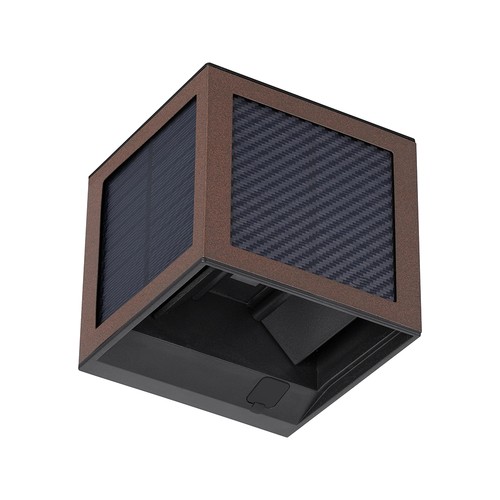 V-Tac 9W Solara vegglampe med sensor, CCT - IP65, Corten, solcelle