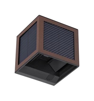 V-Tac 9W Solara vegglampe med sensor, CCT - IP65, Cortenfarget, solcelle