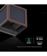 V-Tac 9W Solara vegglampe med sensor, CCT - IP65, Corten, solcelle