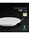V-Tac 6W Ø10,6cm Backlit LED innfellingspanel - 3-i-1 CCT, CREE chip, 6 års garanti, rund