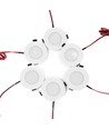 6 stk. 12V downlight - 2,5W, rund, inkl. hullsag og quick connector, til båt mm.