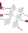 6 stk. 12V downlight - 2,5W, rund, inkl. hullsag og quick connector, til båt mm.