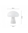 Oppladbar LED sopp bordlampe - Hvit, touch dimbar, CCT, IP54