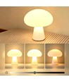 Oppladbar LED sopp bordlampe - Hvit, touch dimbar, CCT, IP54