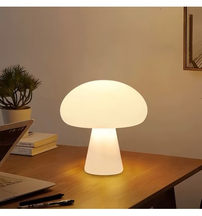 Oppladbar LED sopp bordlampe - Hvit, touch dimbar, CCT, IP54