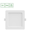 12W Dure 3 kvadratisk LED taklampe - CCT, IP54, 14,5 x 14,5 cm, hvit kant, 110 grader
