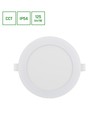 12W Dure 3 innfellingspanel - CCT, IP54, Ø14,5cm, hvit kant, 110 grader, rund