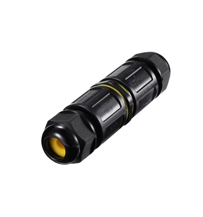 Sort rund koblingsboks, 5-leder - IP68 vanntett, for skjøting av ledninger, Ø4-14mm kabel