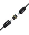 Sort rund koblingsboks, 5 ledere - For sammenkobling av ledninger, DALI/1-10V dimming, IP68 vanntett